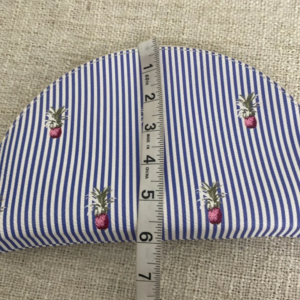 Banana Republic Blue/White Stripe with Pink Pineapple Print Clutch - Picture 13 of 13